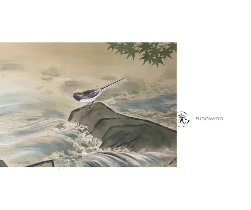 Kakejiku Bergonnette Japon Oiseau Rocher