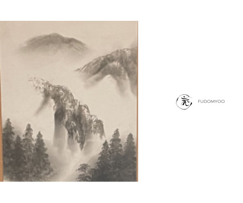 Kakemono Paysage Village Peinture Japon
