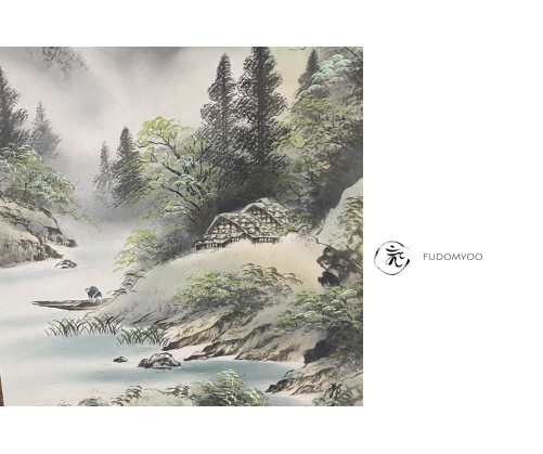 Kakejiku Paysage Pecheur Montagne