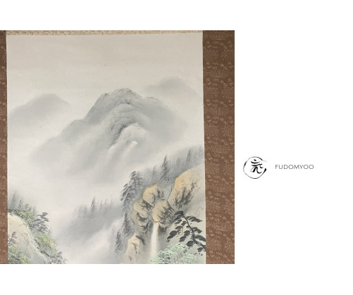 Kakejiku Paysage Pecheur Montagne