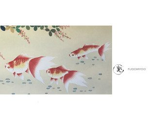 Kakemono Poisson Rouge Peinture Japon