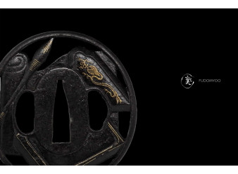 tsuba calligraphy dragon