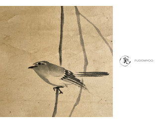 Kakemono nightingale bird  Japanese  Uguisu