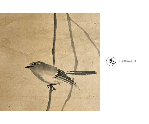 Kakemono nightingale bird  Japanese  Uguisu