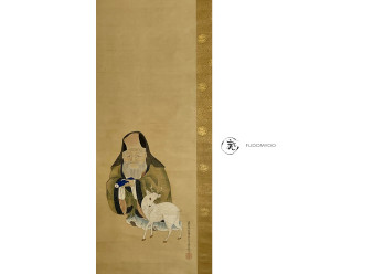 Kakemono Paint Fukurokuju god Longevity with white deer